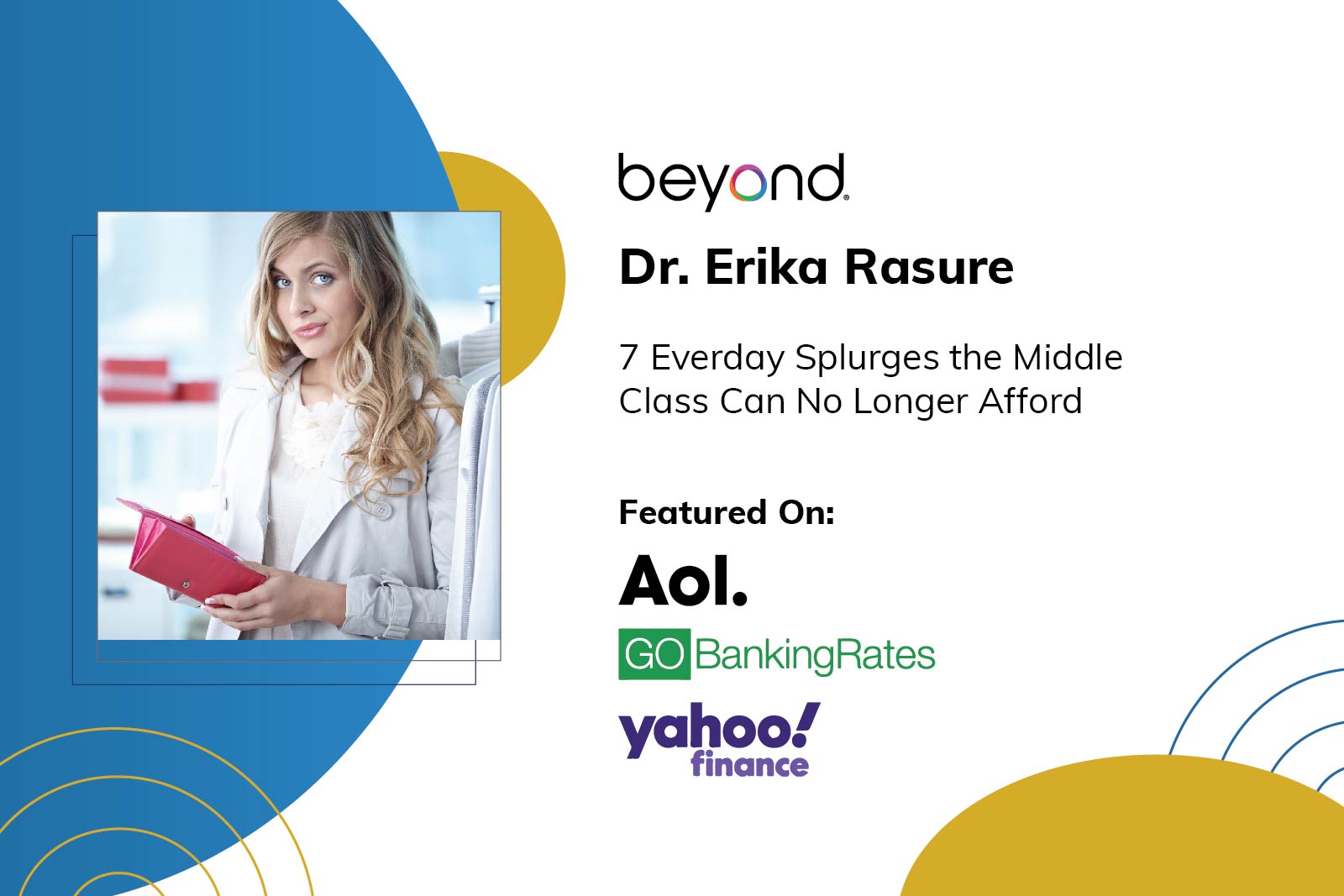 Dr. Erika Rasure recent news Beyond Finance